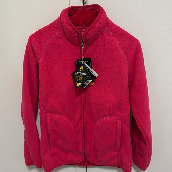 NWT Outdoor Collection Woman’s Fleece Zip Up Jacket in Hot Pink. Size Small. - Picture 1 of 10